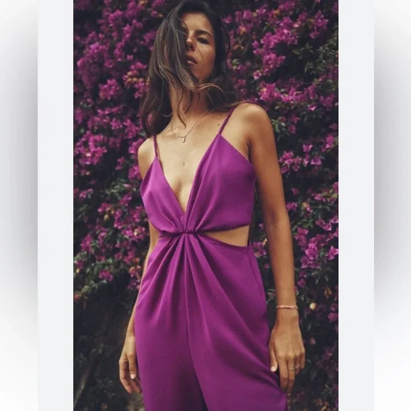 NWT Zara CUT OUT LONG JUMPSUIT Sz S - Picture 3 of 11